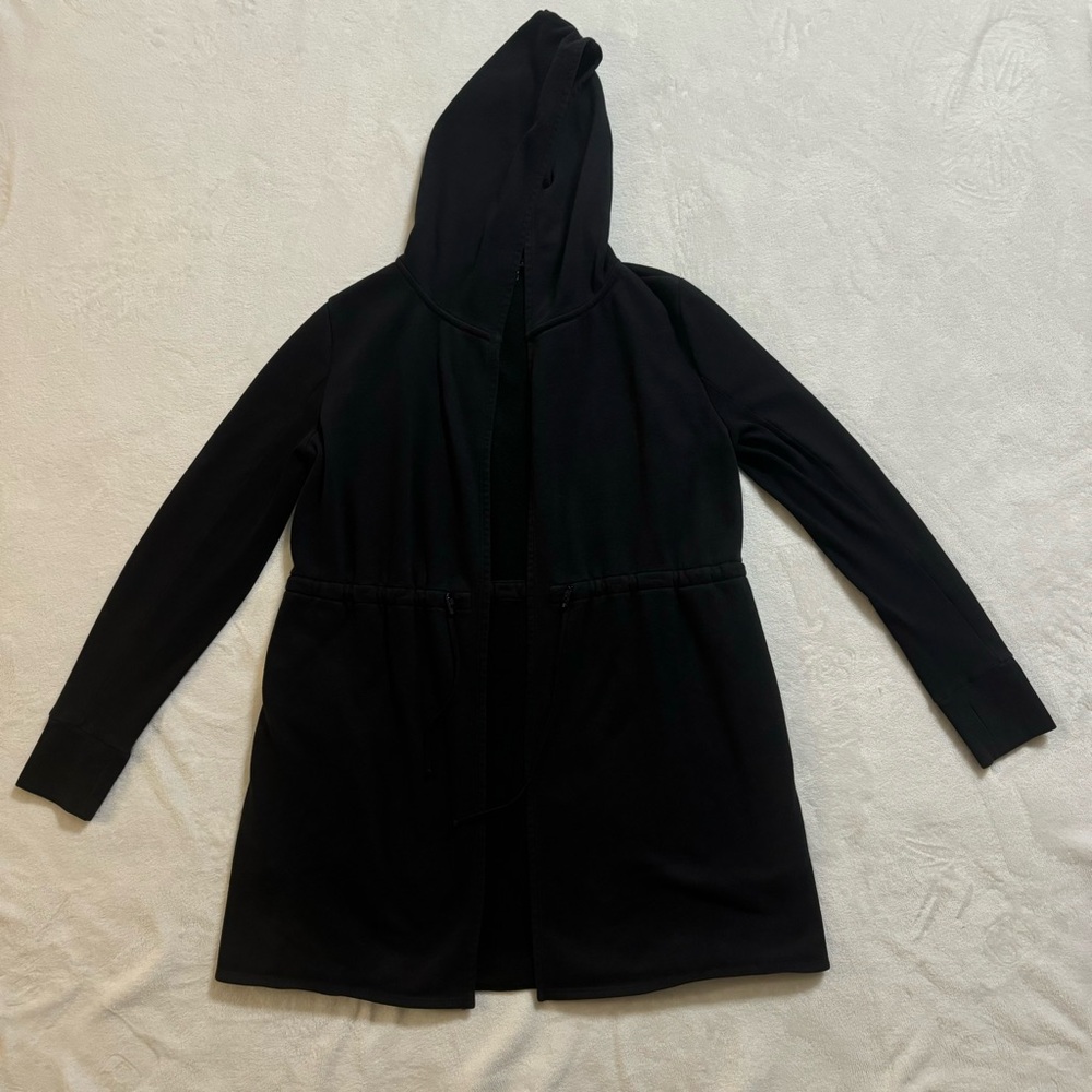 Beyond Yoga Black Hooded Longline Jacket